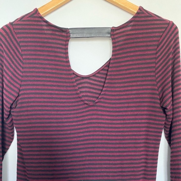 DYNAMITE Burgundy Black Striped Tunic - Picture 6 of 8